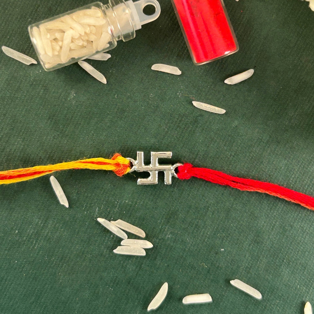 Swastik Silver Rakhi
