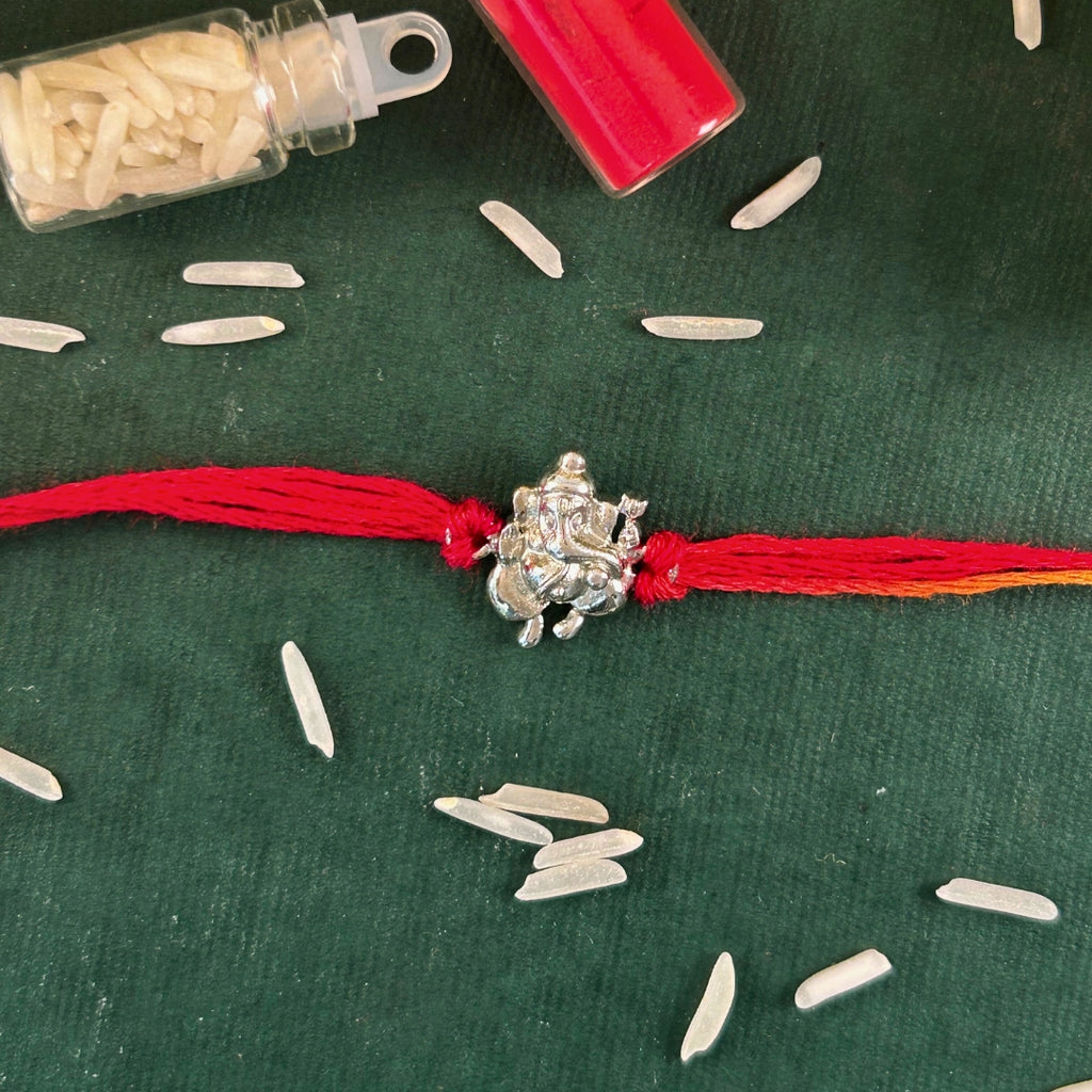 Ganeshji Silver Rakhi