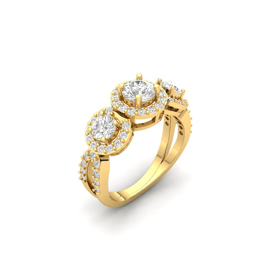 Yulia Diamond Silver Ring for Her