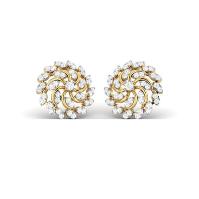 Radiant Petal Swirl Sterling Silver Earrings for Women