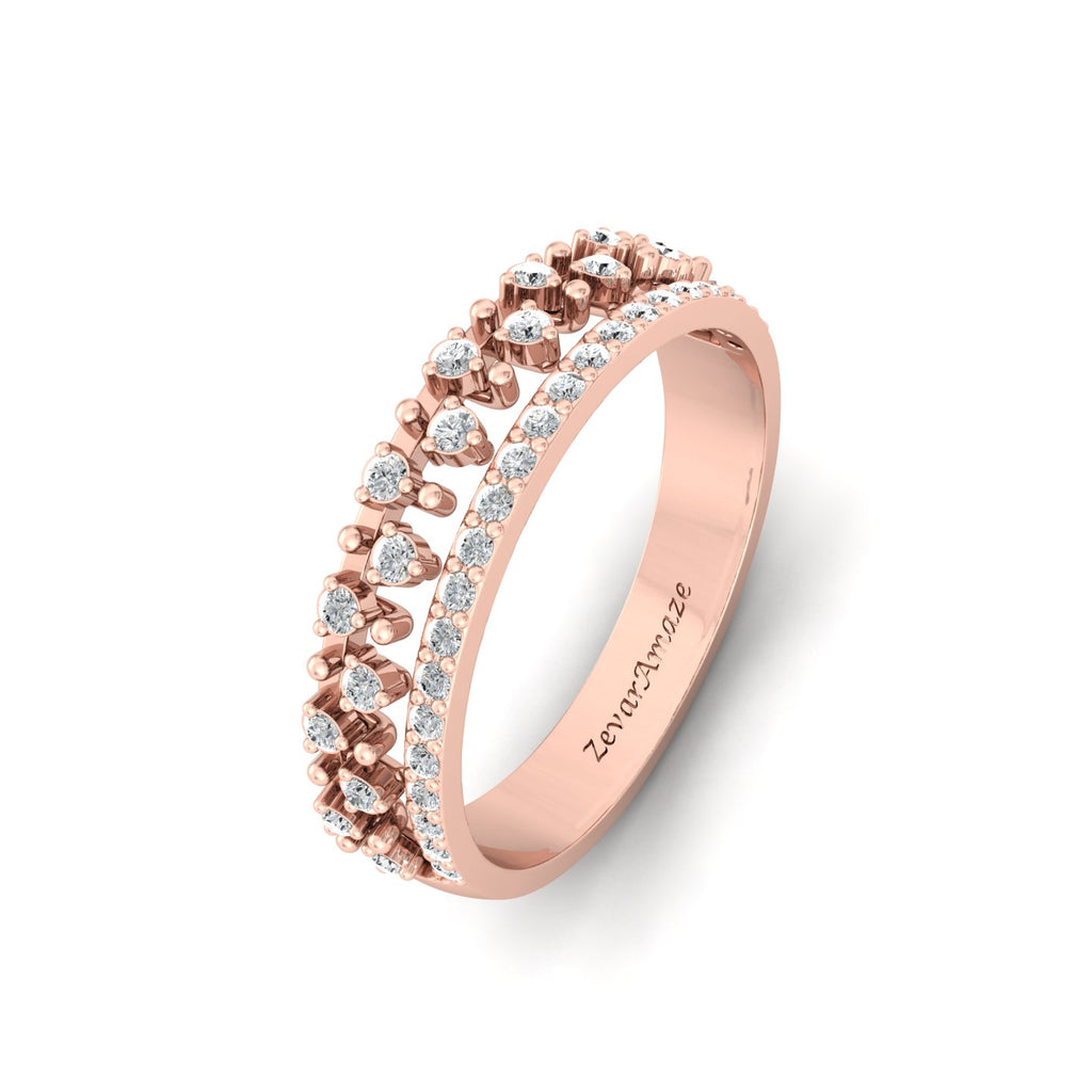 Cheerful Choli Silver Band Ring for Her - Rose Gold