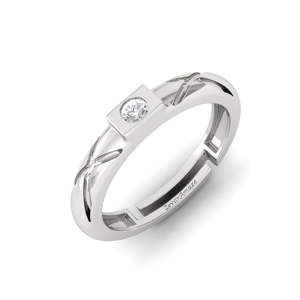 Adrian Silver Ring For Men - white