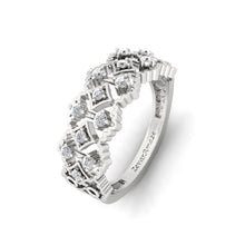 Load image into Gallery viewer, Ardhangini Aria Silver Band Ring for Her - White