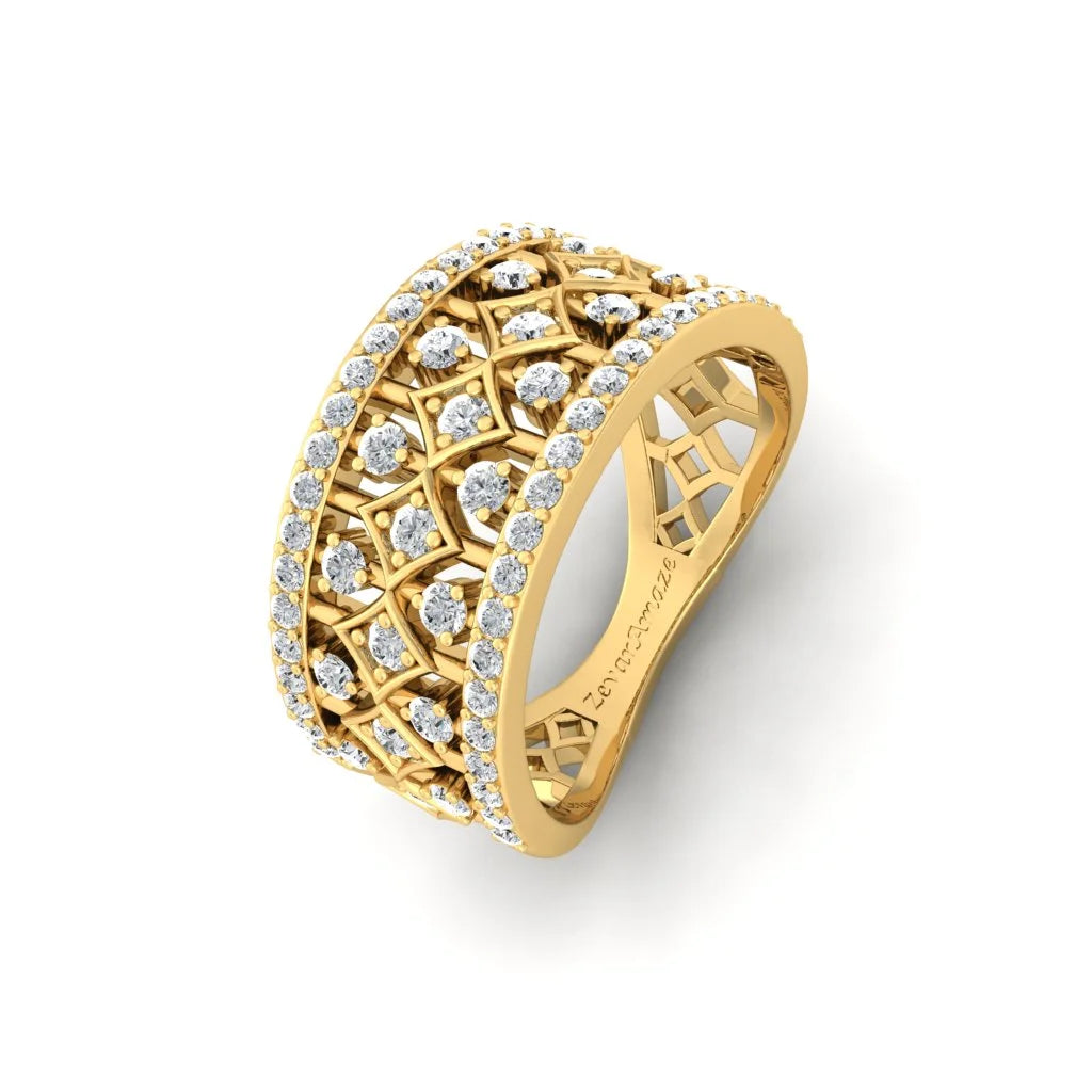 Sterling Silver Moissanite Diamond Band