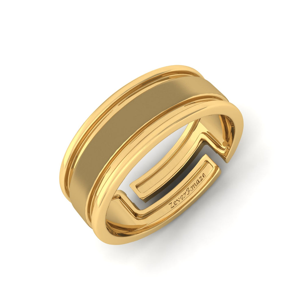 Roman Silver Ring for Men - Yellow