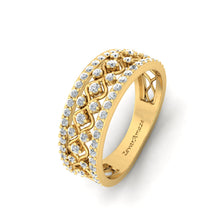 Load image into Gallery viewer, Radiant Rasam Silver Band Ring for Her - Yellow Gold