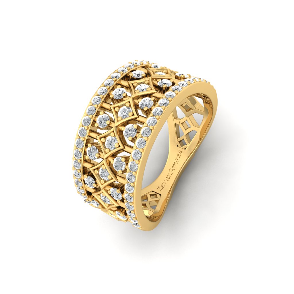 Yellow Gold Silver RIng for Women