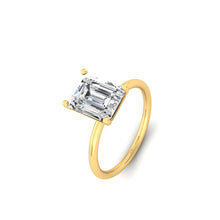 Load image into Gallery viewer, yellow variant for solitire ring in emerald stone