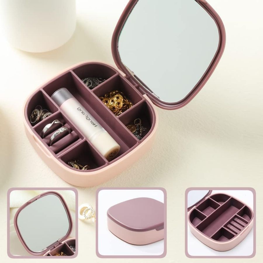 Travel Jewelry Box with Mirror