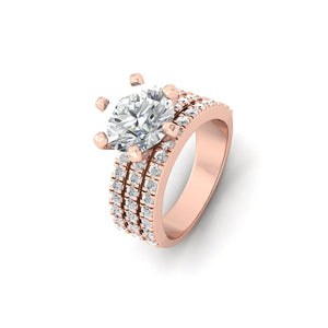 Moissanite Solitaire Diamond Promise Silver Ring