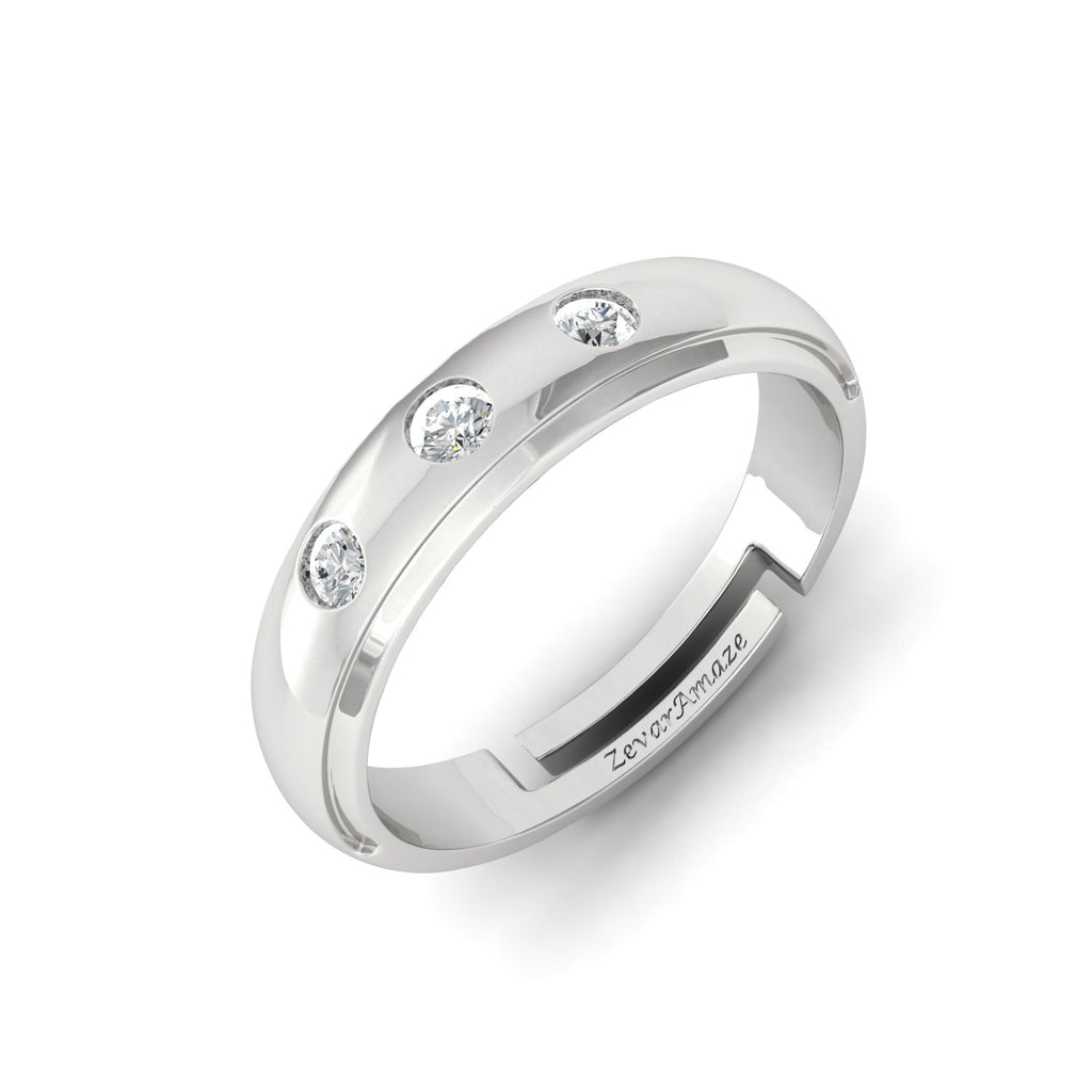 Lucan Silver Ring for Men - White