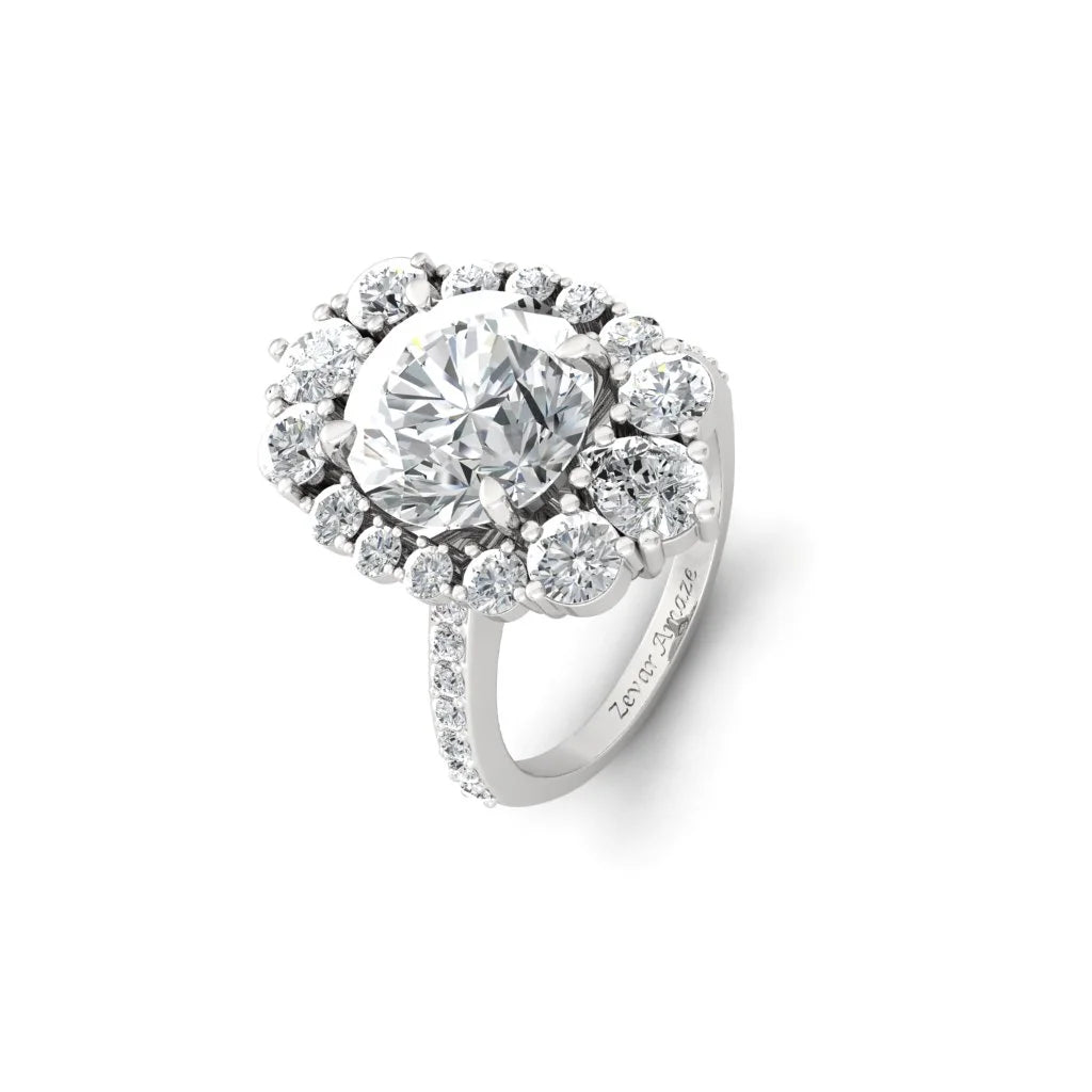 Moissanite Diamond Cocktail Solitiare Ring