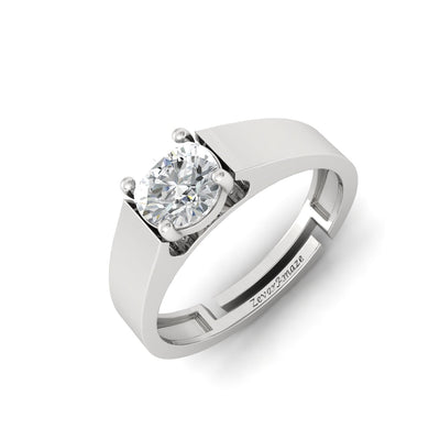 Gaius Silver Ring for Men - White
