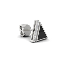 Load image into Gallery viewer, Triangle Silver Ear Stud for Men in Rodhium