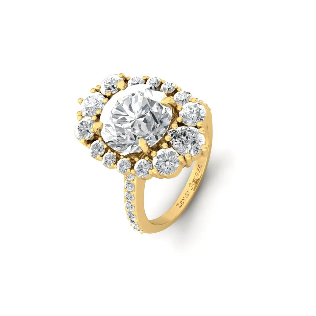 Moissanite Diamond Cocktail Solitiare Ring