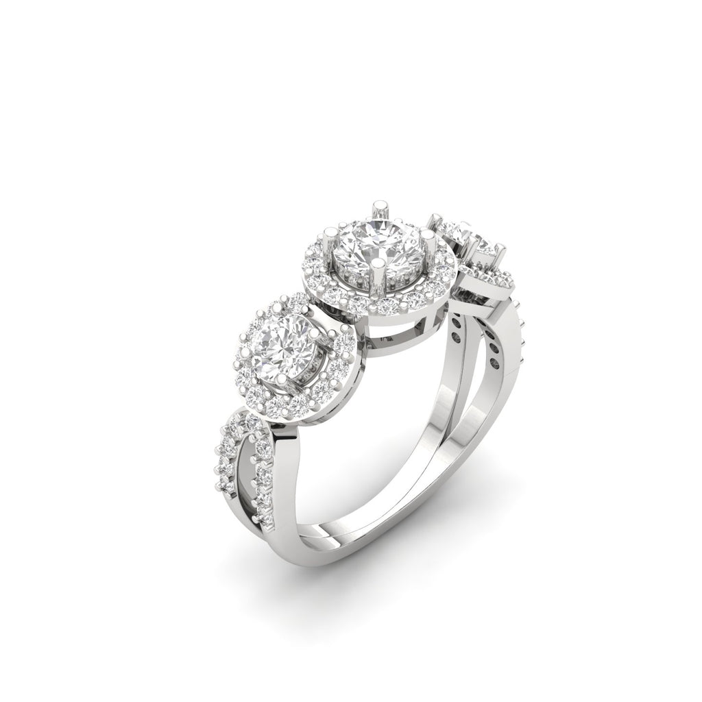Yulia Diamond Silver Ring for Her