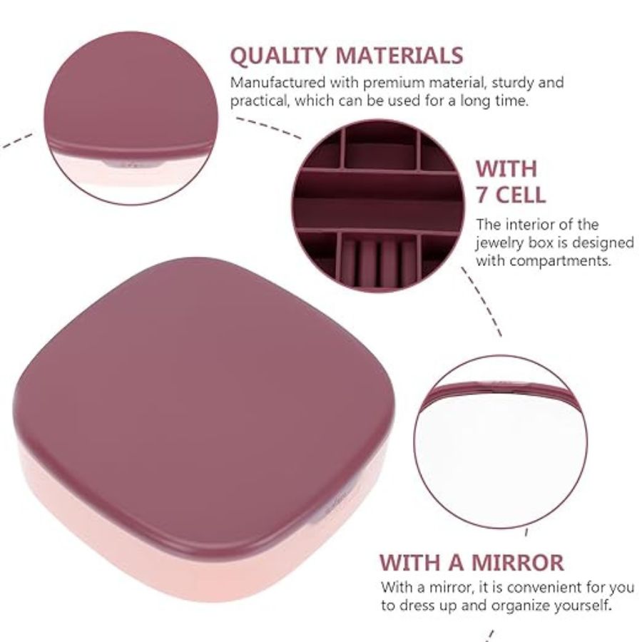 Travel Jewelry Box with Mirror