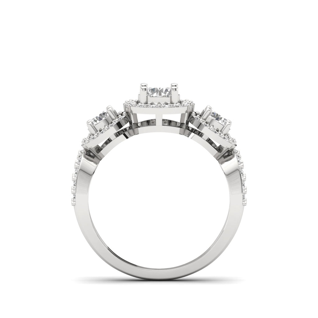 Yulia Diamond Silver Ring for Her