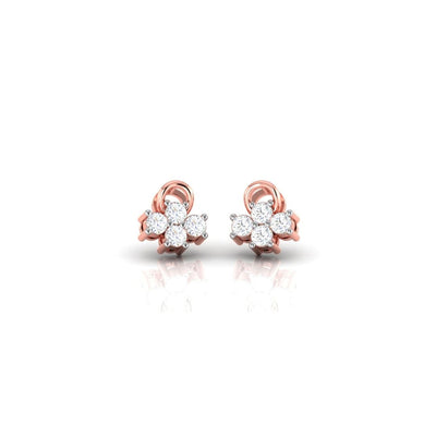 Dainty Floral Sterling Silver Earrings for Women