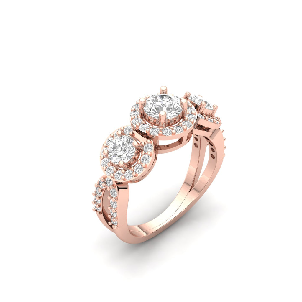 Yulia Diamond Silver Ring for Her