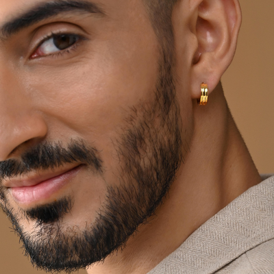 Doto Silver Hoop Earrings For Men (1 PC ONLY)