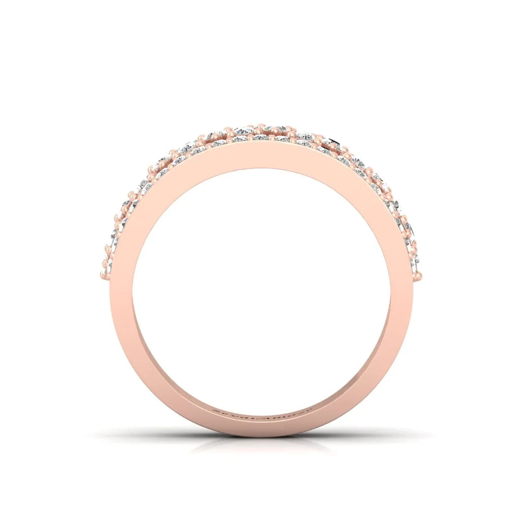 front view of rose gold ring