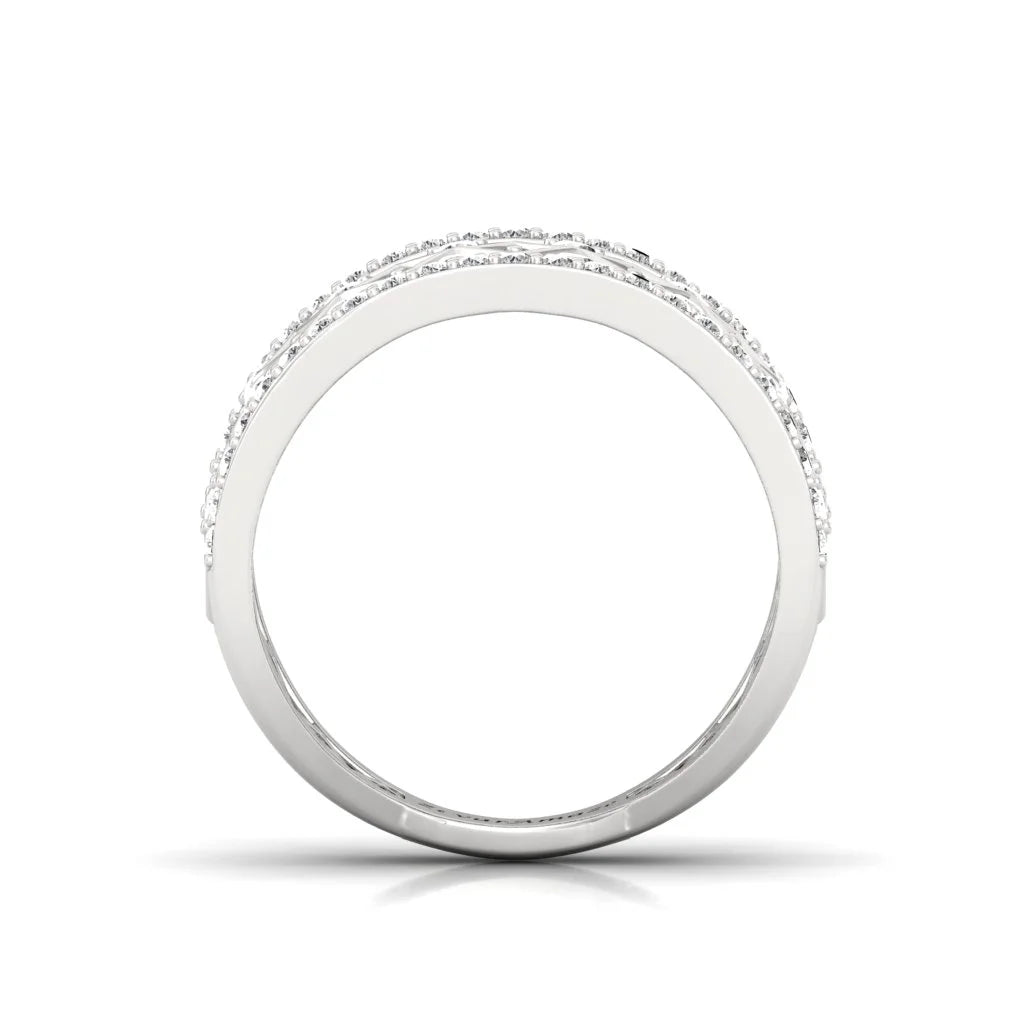 Sterling Silver Moissanite Diamond Band