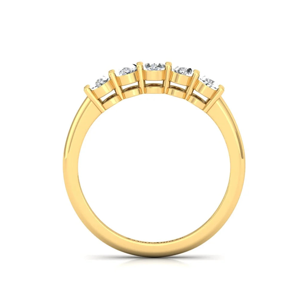 Moissanite Oval Diamond Sterling Silver Band
