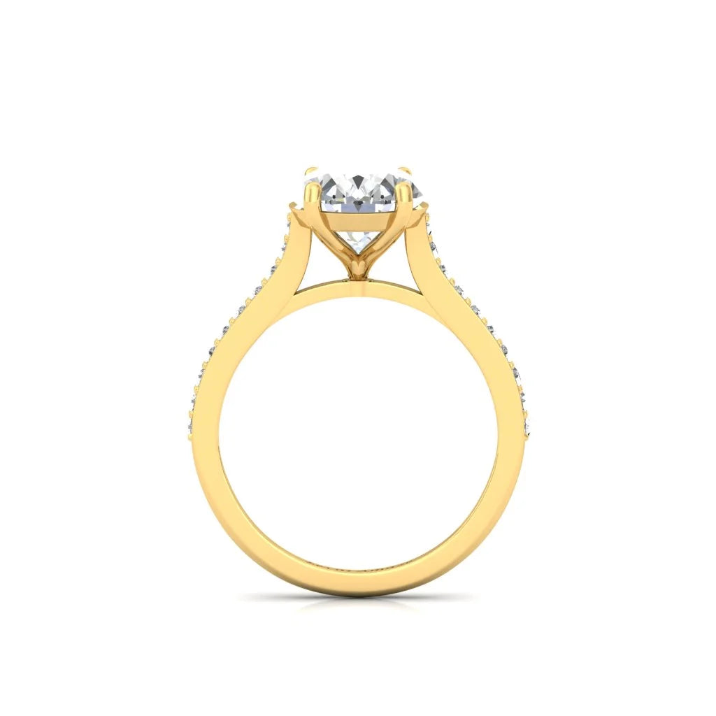 Moissanite Oval Diamond Solitaire Silver Ring