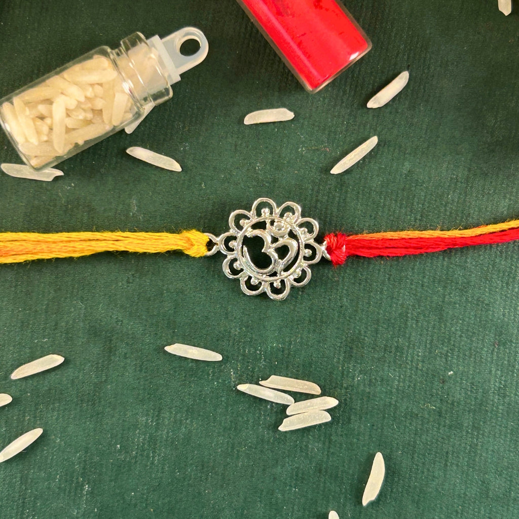 F- OM Silver Rakhi