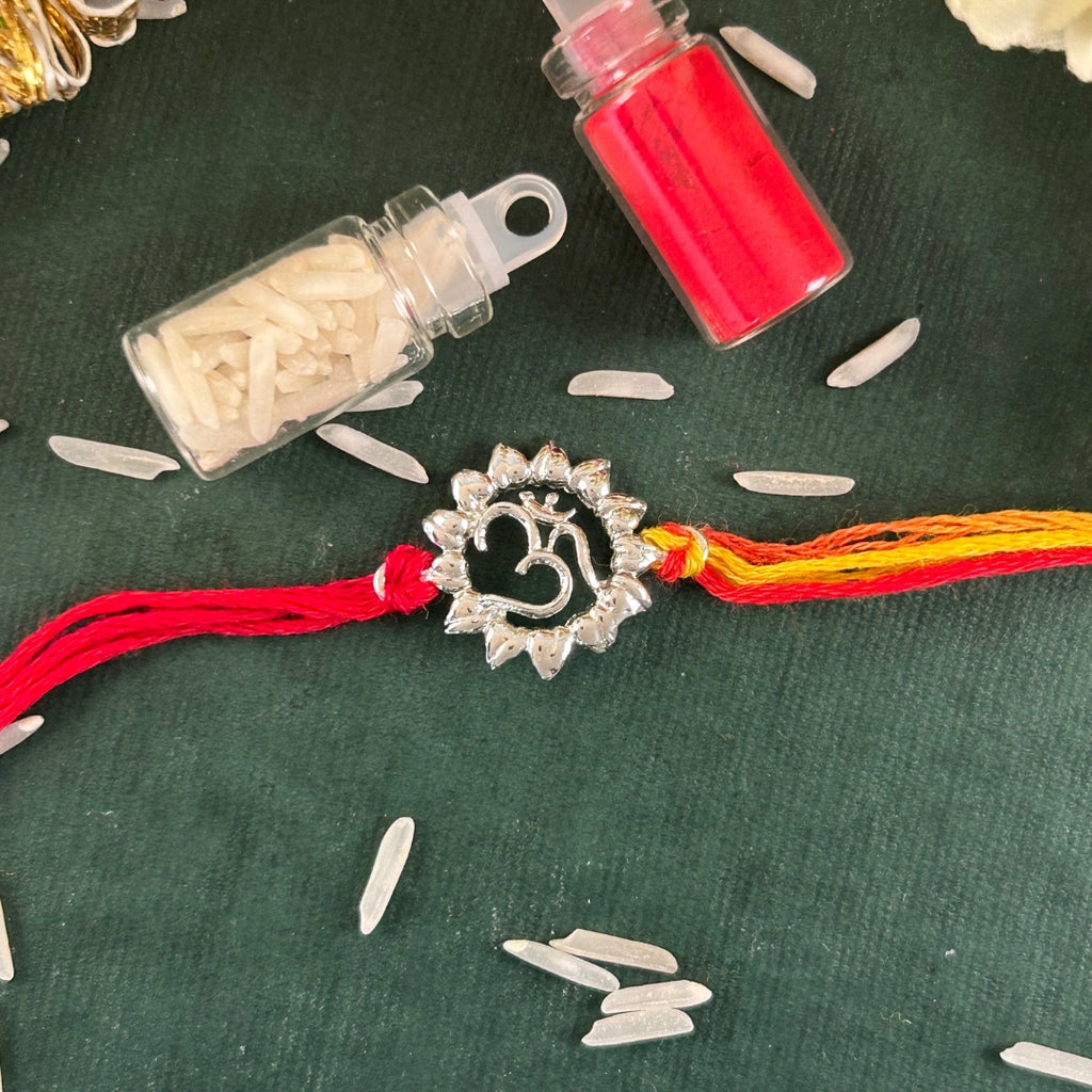 FL- OM Silver Rakhi