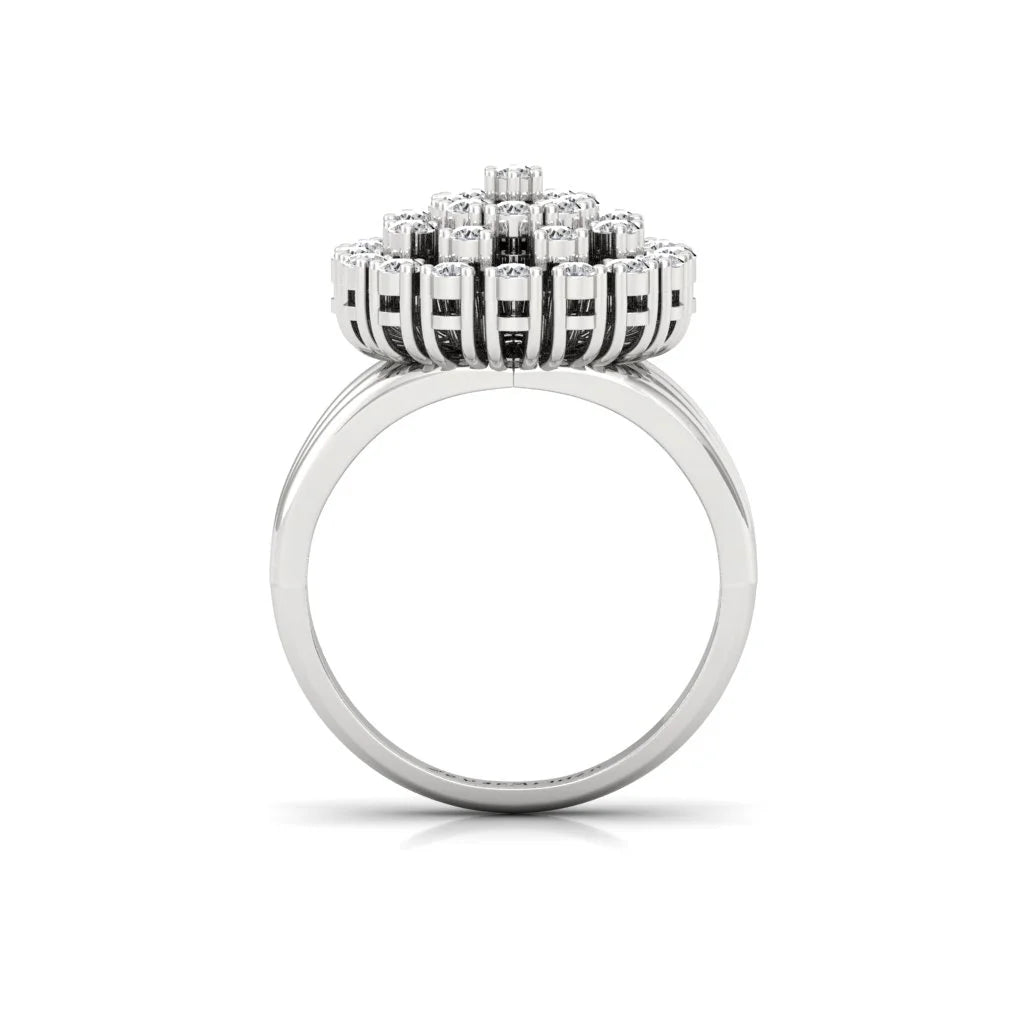 Aarya Multistone Moissanite Diamond Silver Ring