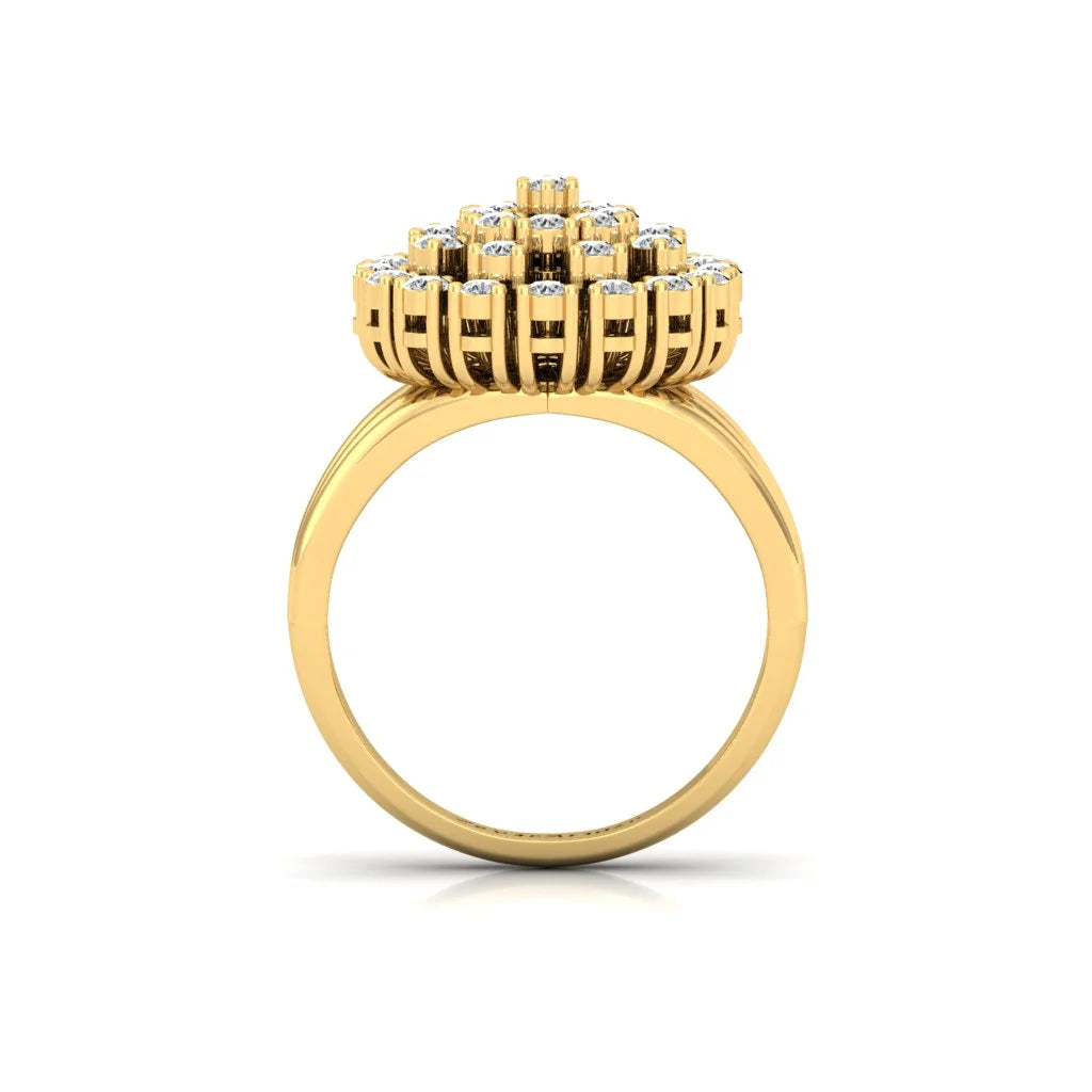 Aarya Multistone Moissanite Diamond Silver Ring - Yellow Variant