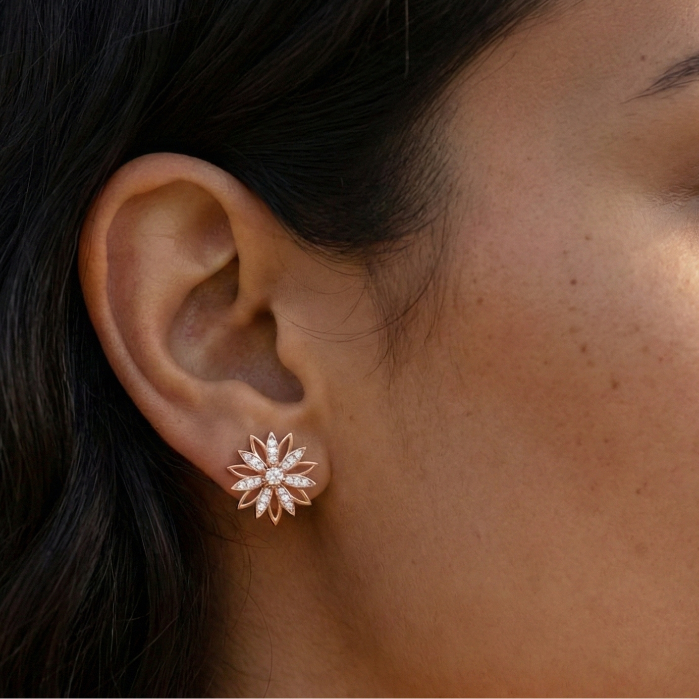 Radiant Bloom Sterling Silver Earrings for Women