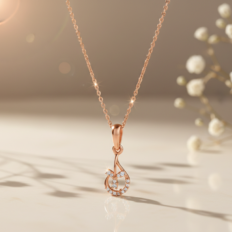 Classic Rose Gold mini drop pendant
