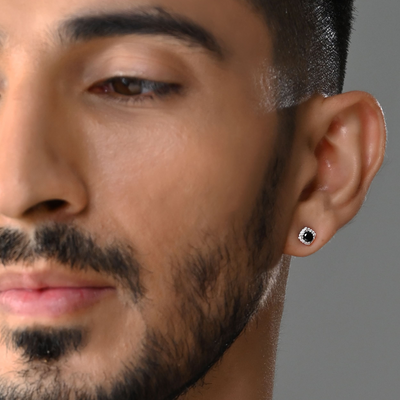 Hades Ear Silver Stud For Men (1 PC ONLY)