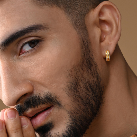 Opis Silver Hoop Earrings For Men (1 PC ONLY)