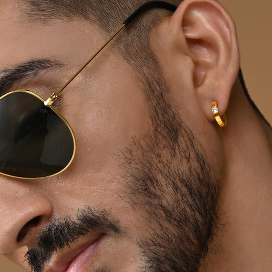 Pluto Silver Hoop Earrings For Men (1 PC ONLY)