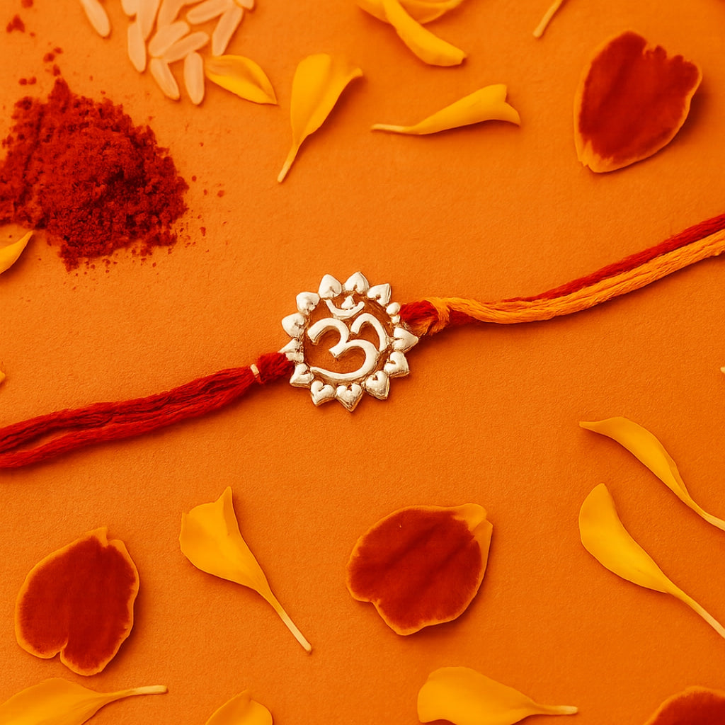 FL- OM Silver Rakhi