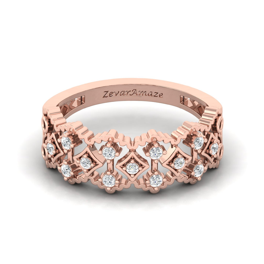 Zevar Amaze Silver ring for her - rose gold