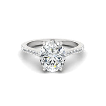 Load image into Gallery viewer, Moissanite Oval Diamond Solitaire Silver Ring