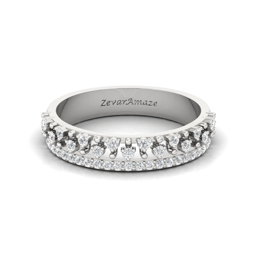 Zevar Amaze Silver Ring for Her - White