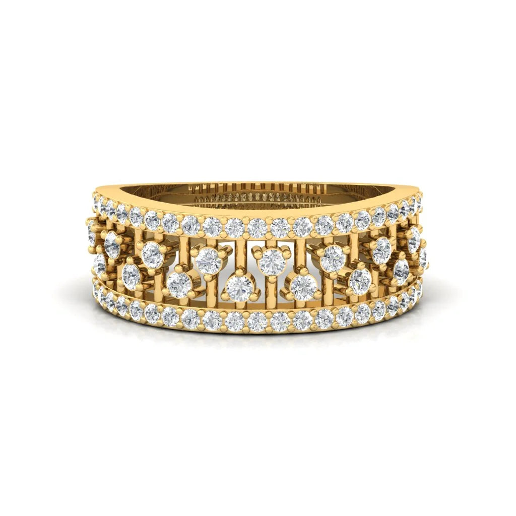 yellow gold finish ring made in moissanite