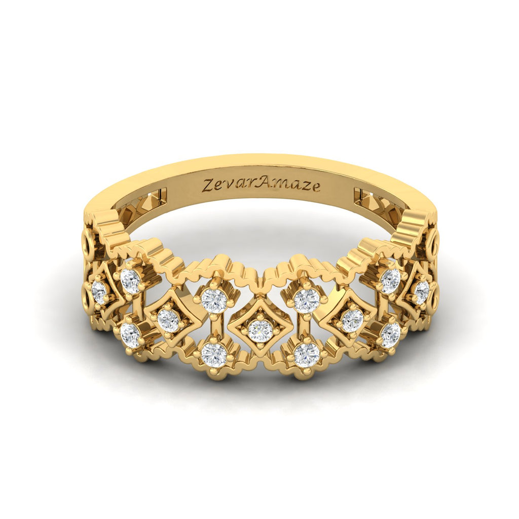 Zevar Amaze Silver ring for her - yellow gold