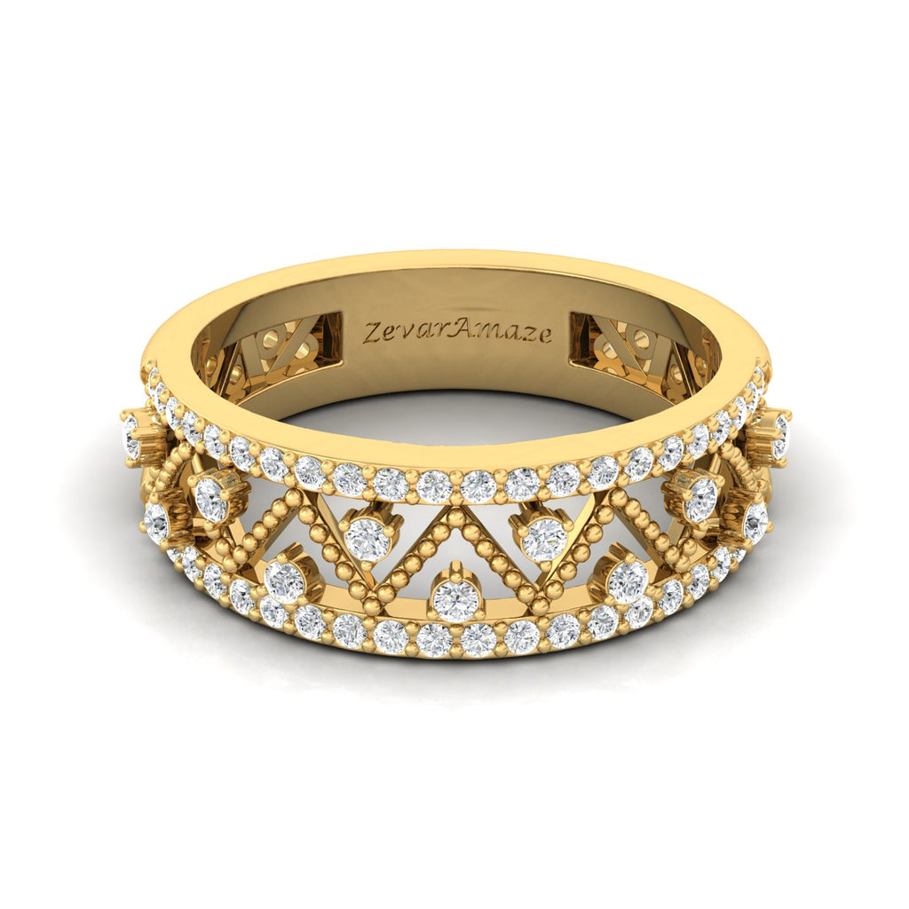 Zevar Amaze Yellow Gold Silver Ring for Her