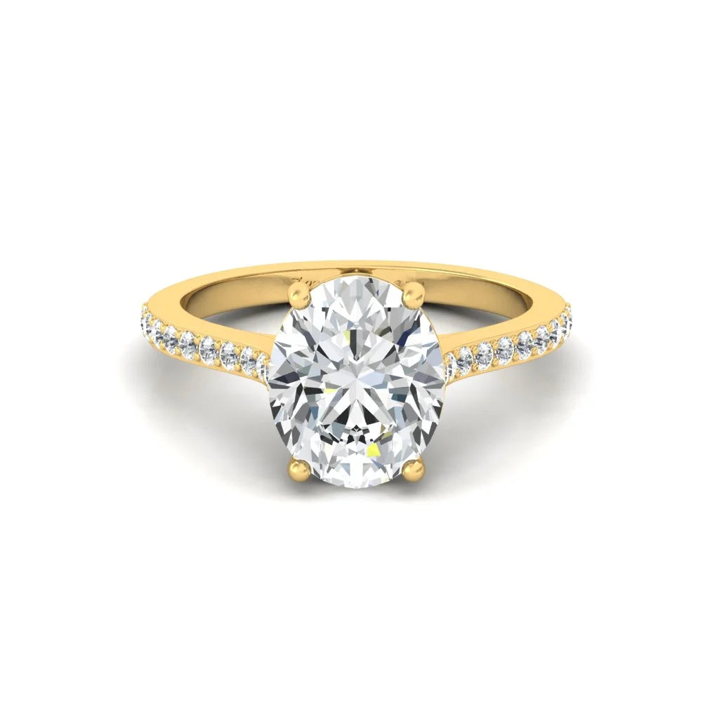 Moissanite Oval Diamond Solitaire Silver Ring