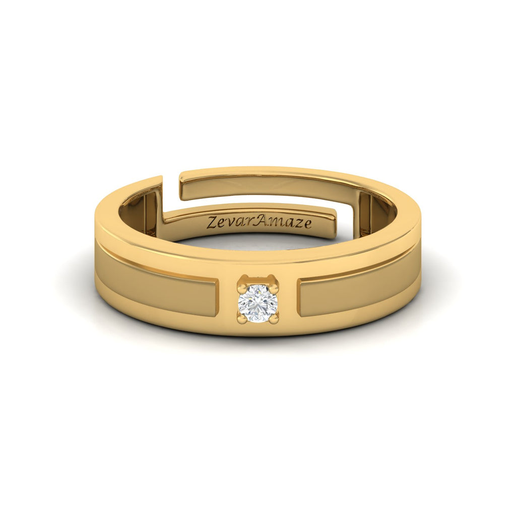 Zevar Amaze Silver Ring for Him - Yellow