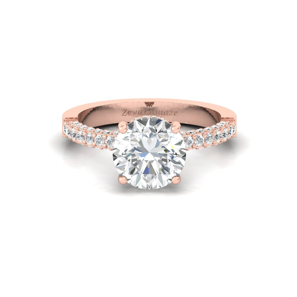 Front View of Solitaire ring- Rose Gold