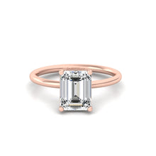 Load image into Gallery viewer, 2ct emerald rose gold ring in silver