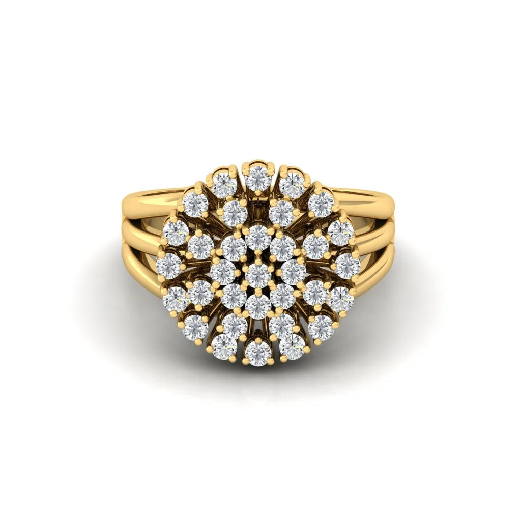Creative Image of Moissanite Aarya Ring - Yellow Gold